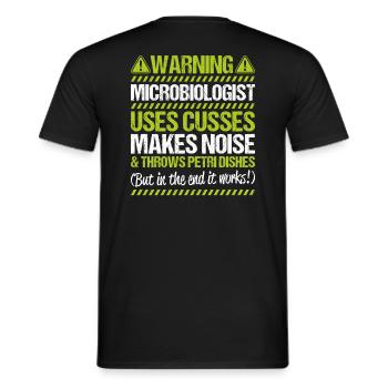 Microbiology Microbiologist Biology Biologist - Men's T-Shirt - black - Back - AI Model Male 178 light (178cm)