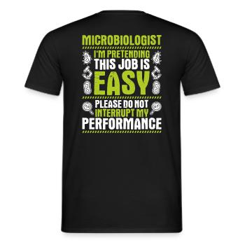 Microbiology Microbiologist Biology Biologist - Men's T-Shirt - black - Back - AI Model Male 178 light (178cm)