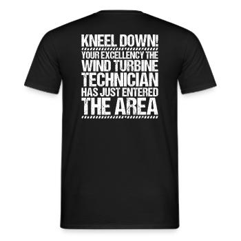 Service Technician Wind Turbines Wind Energy - Men's T-Shirt - black - Back - AI Model Male 178 light (178cm)