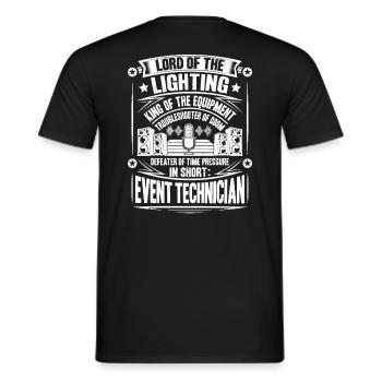 Veranstaltungstechniker Event Technician - Men's T-Shirt - black - Back - AI Model Male 178 light (178cm)