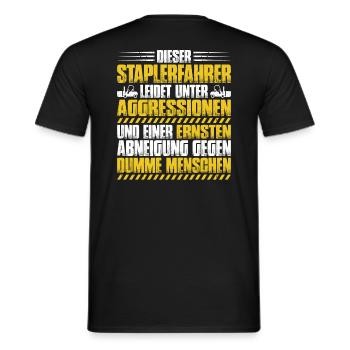 Staplerfahrer Gabelstaplerfahrer Forklift Operator - Männer T-Shirt - Schwarz - Hinten - AI Model Male 178 light (178cm)