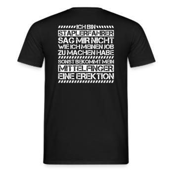 Staplerfahrer Gabelstaplerfahrer Forklift Operator - Männer T-Shirt - Schwarz - Hinten - AI Model Male 178 light (178cm)