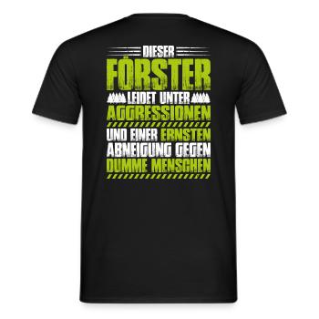 Förster Forstwirtschaft Forester Waldarbeiter Wald - Männer T-Shirt - Schwarz - Hinten - AI Model Male 178 light (178cm)
