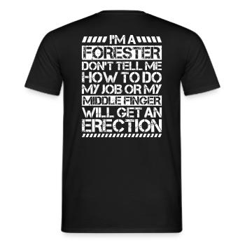 Forestier Forestier Forestier Travailleurs forestiers Forêt - T-shirt homme - noir - Dos - AI Model Male 178 light (178cm)