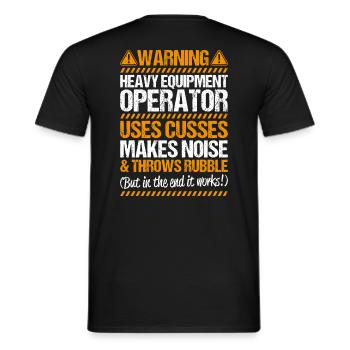 Excavator Driver Excavator Operator Heavy Equipment Operator - Men's T-Shirt - black - Back - AI Model Male 178 light (178cm)