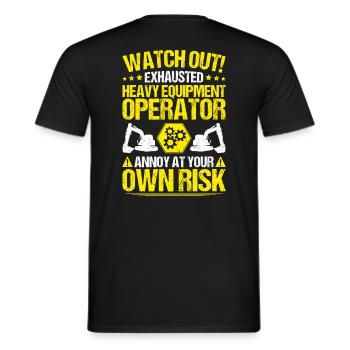 Baggerfahrer Baggerführer Heavy Equipment Operator - Männer T-Shirt - Schwarz - Hinten - AI Model Male 178 light (178cm)