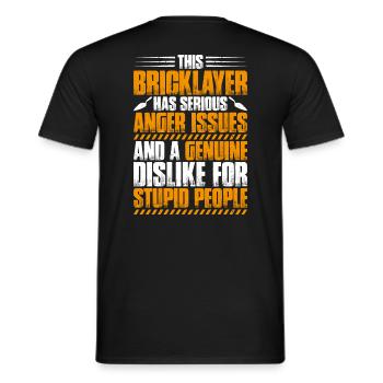 Master Masonry Masonry Bricklayer Mason - Men's T-Shirt - black - Back - AI Model Male 178 light (178cm)
