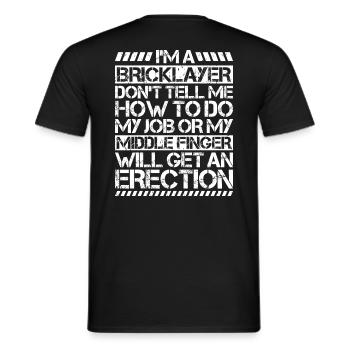 Maître Maçonnerie Maçonnerie Maçon Maçon - T-shirt homme - noir - Dos - AI Model Male 178 light (178cm)