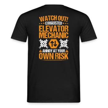 Elevator Fitter Elevator Mechanic Elevator Mechanic - Men's T-Shirt - black - Back - AI Model Male 178 light (178cm)