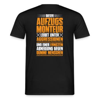 Aufzugsmonteur Aufzugsmechaniker Elevator Mechanic - Männer T-Shirt - Schwarz - Hinten - AI Model Male 178 light (178cm)