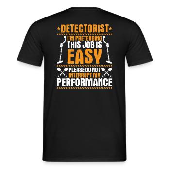 Détecteur Sondler Détecteur de métaux - T-shirt homme - noir - Dos - AI Model Male 178 light (178cm)
