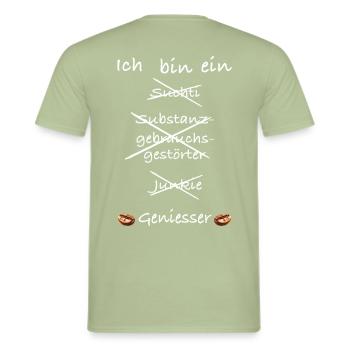 Circle of connoisseurs, coffee - Men's T-Shirt - sage - Back - AI Model Male 178 light (178cm)