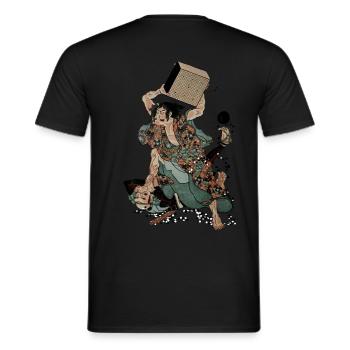 Sato Tadanobu with a goban - Men's T-Shirt - black - Back - AI Model Male 178 light (178cm)