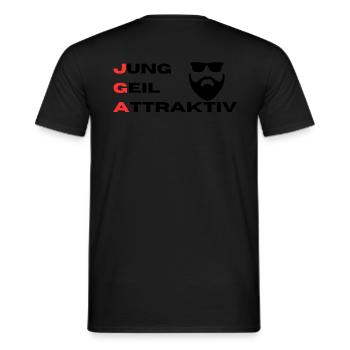 JGA Young Horny Attractive Face - Men's T-Shirt - black - Back - AI Model Male 178 light (178cm)