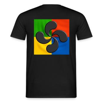lauburu croix basque - T-shirt homme - noir - Dos - AI Model Male 178 light (178cm)
