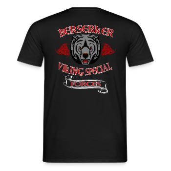 Berserker Viking Bear - Men's T-Shirt - black - Back - AI Model Male 178 light (178cm)