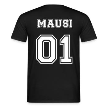 Mausi 01 Number 1 Gift Jersey Partner - Men's T-Shirt - black - Back - AI Model Male 178 light (178cm)