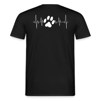 Hundepfote Herzschlag Hund Pfote - Männer T-Shirt - Schwarz - Hinten - AI Model Male 178 light (178cm)