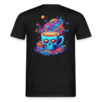 Mystical Skull Cup, Colorful Skull - Men's T-Shirt - black - Back - AI Model Male 178 light (178cm)