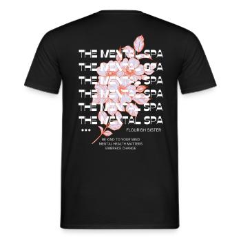 THE MENTAL SPA - Männer T-Shirt - Schwarz - Hinten - AI Model Male 178 light (178cm)
