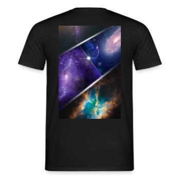 Erkundung des Kosmos: Galaxienmosaik. - Männer T-Shirt - Schwarz - Hinten - AI Model Male 178 light (178cm)