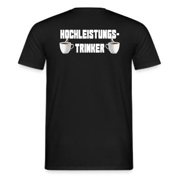 Hochleistungstrinker Kaffee weiss - Männer T-Shirt - Schwarz - Hinten - AI Model Male 178 light (178cm)