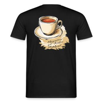 Morgenstund hat Kaffee im Mund. Bohnenkaffee - Männer T-Shirt - Schwarz - Hinten - AI Model Male 178 light (178cm)