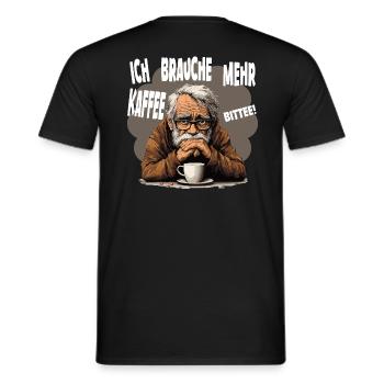 Un vieil homme a besoin de plus de café - T-shirt homme - noir - Dos - AI Model Male 178 light (178cm)