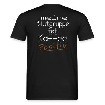 Meine Blutgruppe - Kaffee positiv - Männer T-Shirt - Schwarz - Hinten - AI Model Male 178 light (178cm)