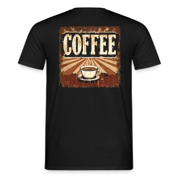 Coffee retro vintage - Männer T-Shirt - Schwarz - Hinten - AI Model Male 178 light (178cm)