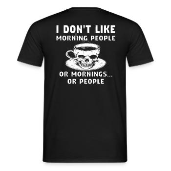 Morning people coffee - Men's T-Shirt - black - Back - AI Model Male 178 light (178cm)