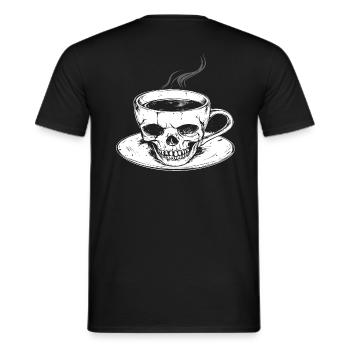 Coffee in the skull - Men's T-Shirt - black - Back - AI Model Male 178 light (178cm)