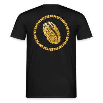 T-shirt en grains de café avec café - T-shirt homme - noir - Dos - AI Model Male 178 light (178cm)