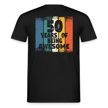 Anniversaire 50 ans - T-shirt homme - noir - Dos - AI Model Male 178 light (178cm)