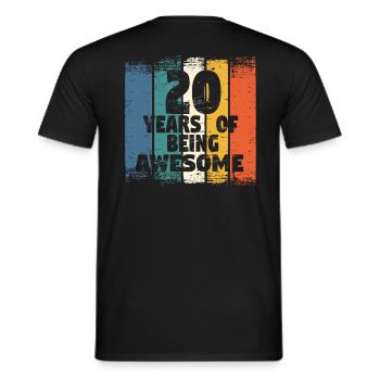 20 years old - Men's T-Shirt - black - Back - AI Model Male 178 light (178cm)
