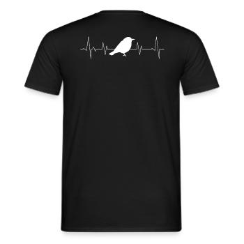 Woodpecker Heart Line - Men's T-Shirt - black - Back - AI Model Male 178 light (178cm)