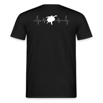 Tortue avec battement de cœur dans la mer - T-shirt homme - noir - Dos - AI Model Male 178 light (178cm)