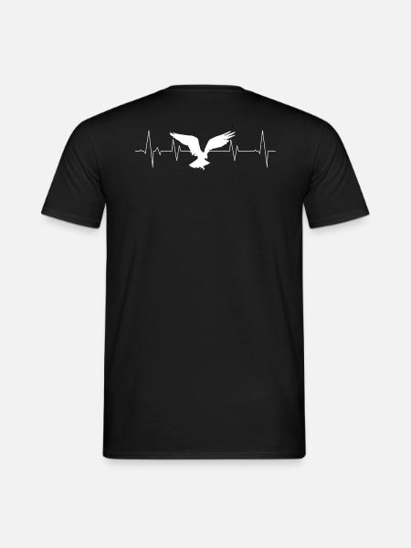 Weisskopfseeadler im Sturzflug herzschlag - Männer T-Shirt - Schwarz