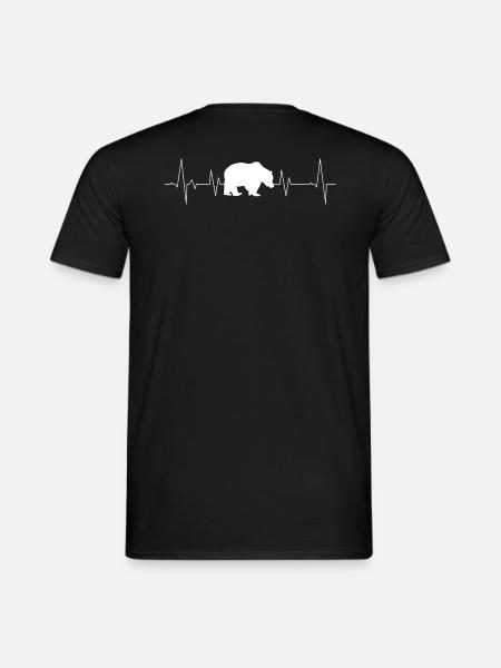 Bär wandert - Männer T-Shirt - Schwarz