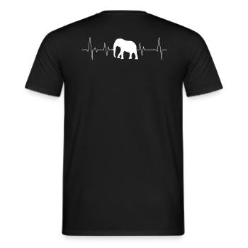 Elefant Herzschlag - Männer T-Shirt - Schwarz - Hinten - AI Model Male 178 light (178cm)