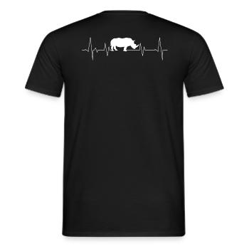 Nashorn Herzschlag - Männer T-Shirt - Schwarz - Hinten - AI Model Male 178 light (178cm)