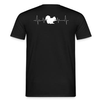 Squirrel with heartbeat - Men's T-Shirt - black - Back - AI Model Male 178 light (178cm)