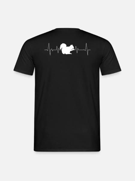 Squirrel with heartbeat - Men's T-Shirt - black