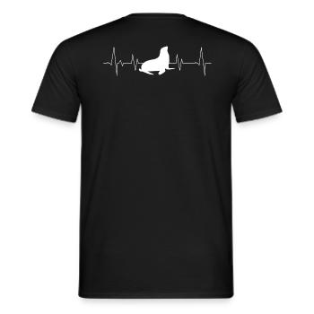 Seal in the heartbeat - Men's T-Shirt - black - Back - AI Model Male 178 light (178cm)