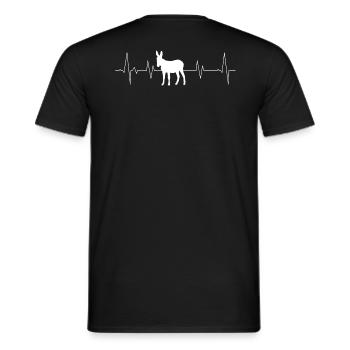 Âne avec battement de cœur - T-shirt homme - noir - Dos - AI Model Male 178 light (178cm)