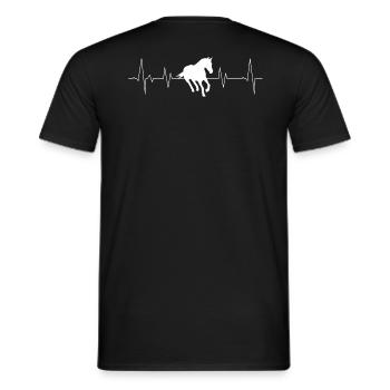 Springpferd am Limit Herzschlag Sticker - Männer T-Shirt - Schwarz - Hinten - AI Model Male 178 light (178cm)