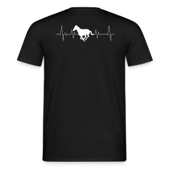 Cœur de cheval blanc - T-shirt homme - noir - Dos - AI Model Male 178 light (178cm)