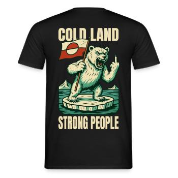 Cold Land Strong People Greenland Is Not For Sale - Männer T-Shirt - Schwarz - Hinten - AI Model Male 178 light (178cm)