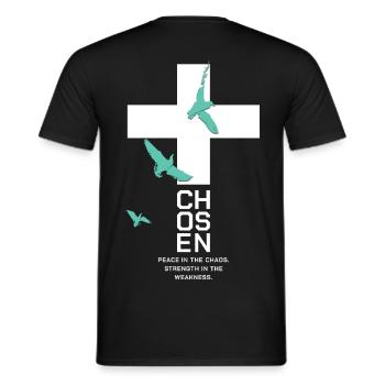 COLOMBES Croix Choisies Paix Blanche Chaos - T-shirt homme - noir - Dos - AI Model Male 178 light (178cm)