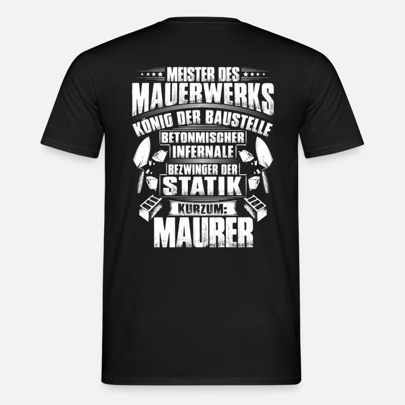 Maurer/Bauarbeiter/Rohbau/Bauberuf/Geschenk - Männer T-Shirt - Schwarz